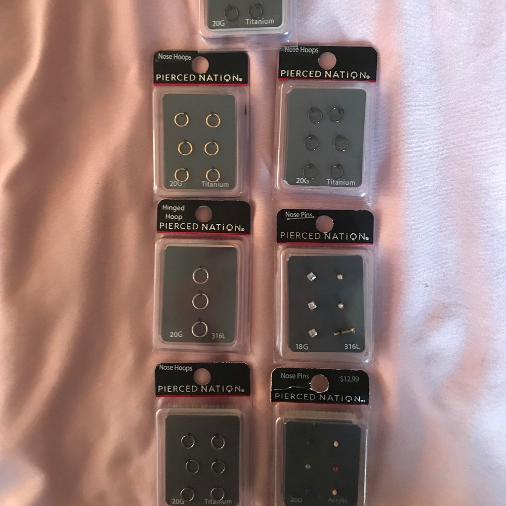 Bundle of 7 Brand New Nose Piercing Jewelry